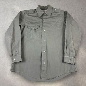 CC FILSON Vtg Style 56 Shooting Hunting Shoulder‎ Pad Canvas Button Shirt Sz 46